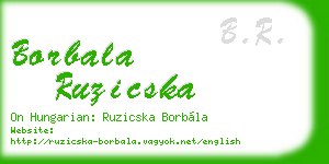 borbala ruzicska business card